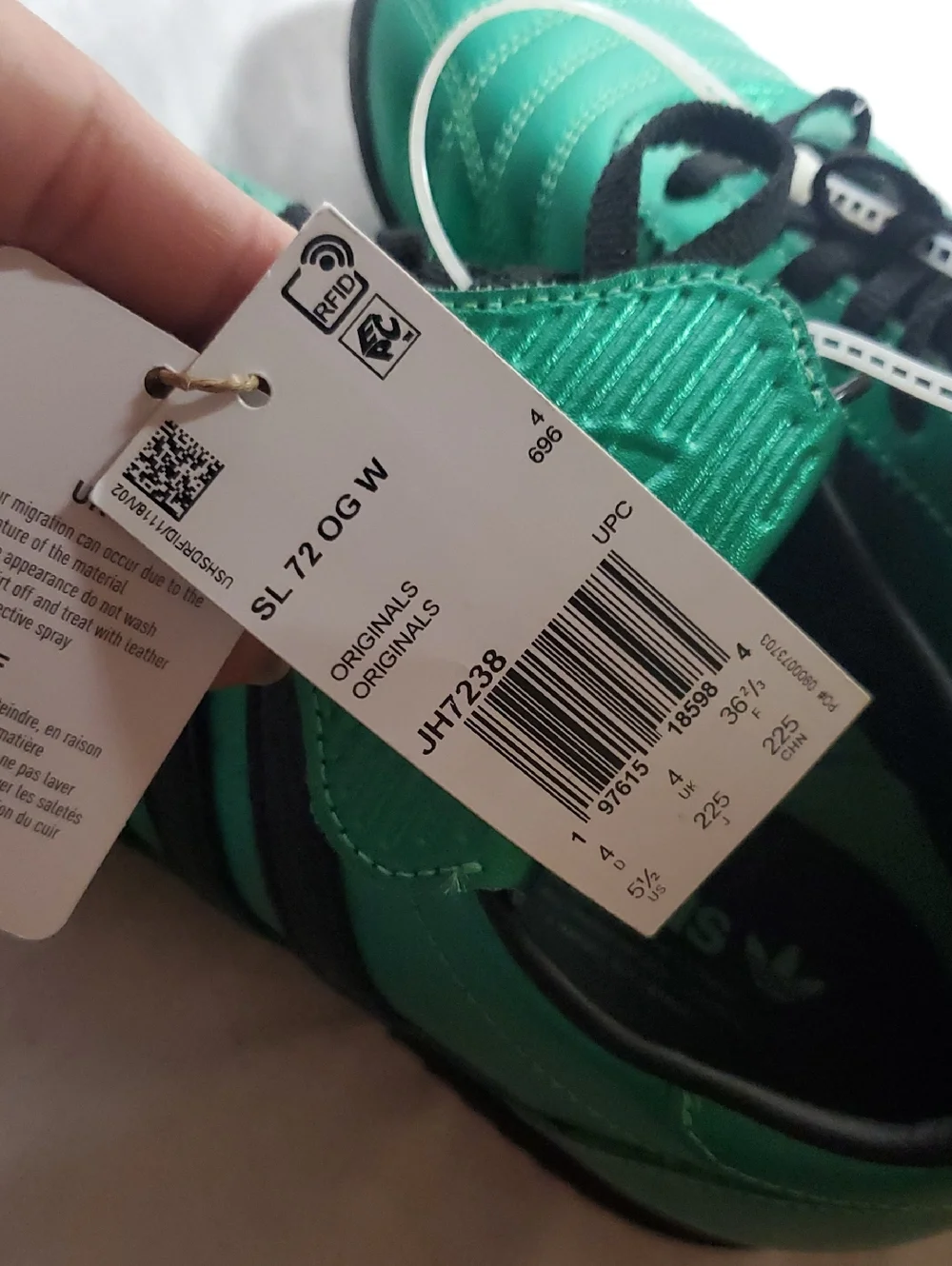 Adidas SL 72 LT OG Green Size 5.5